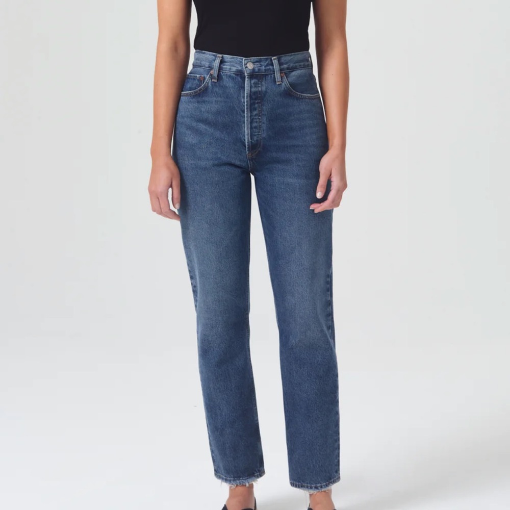 Agolde 90s Pinch Waist High Rise Straight Jeans, Color: Range, Size 30
